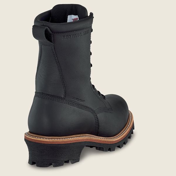 レッド ウィング(Red Wing) LoggerMax - 9インチの防水安全つま先 ブーツ メンズ ブラック JP85721